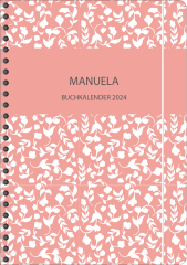 BK031 Buchkalender "Blumenranke rosa"