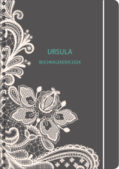 BK043 Buchkalender "Blumenranke grau"