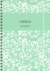 NB032 Notizbuch "Blumenranke türkis"