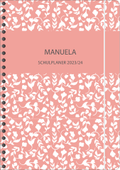 SP031 Schulplaner "Blumenranke rosa"
