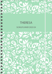 SP032 Schulplaner "Blumenranke türkis"