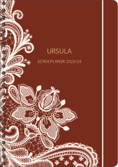 SP041 Schulplaner "Blumenranke braun"