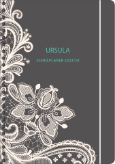 SP043 Schulplaner "Blumenranke grau"