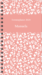 TPA6004 A6 lang Taschenkalender "Blumenranke rosa"